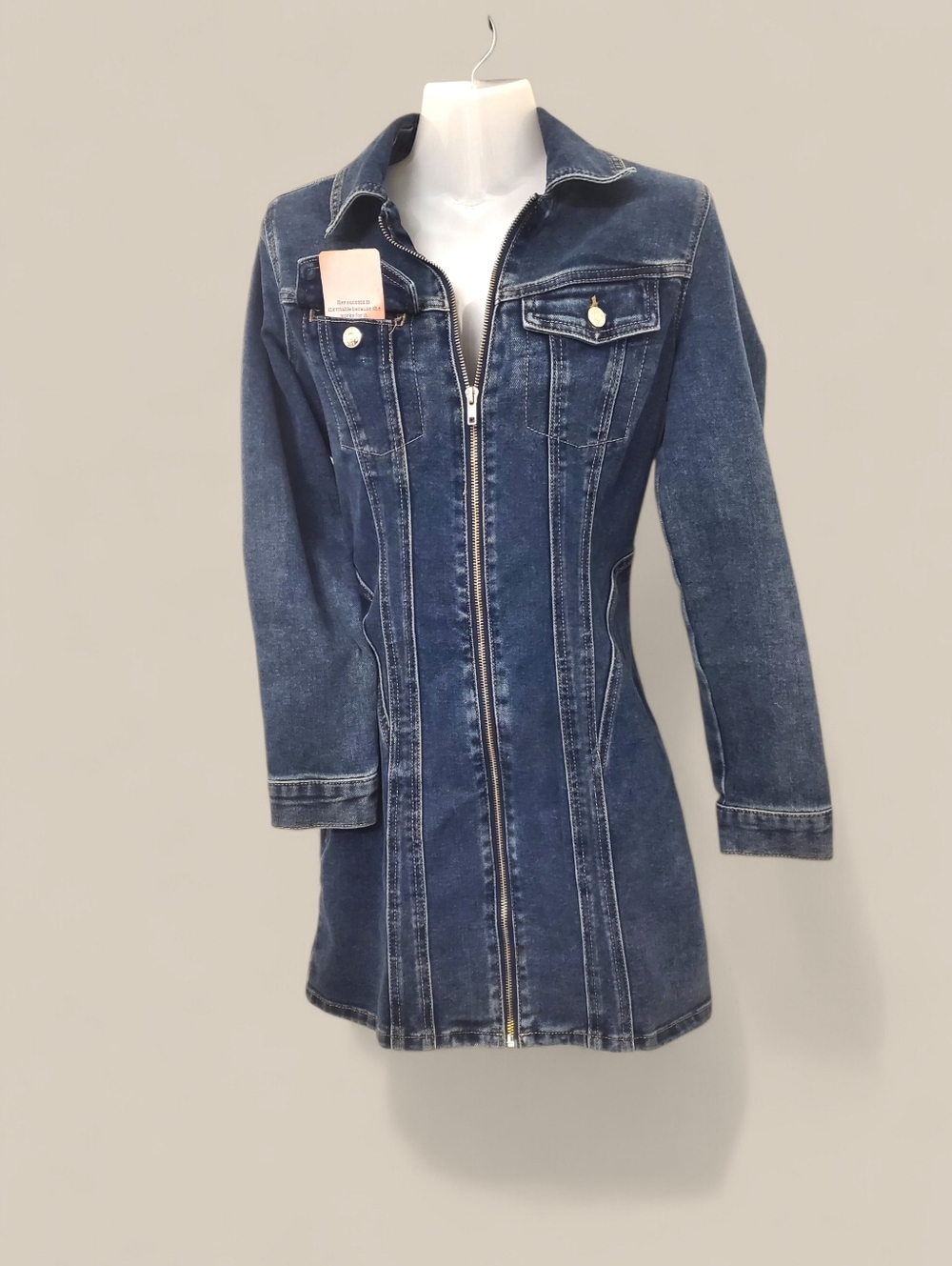 Wallflower Women's Mid-Blue Longline Denim Jacket